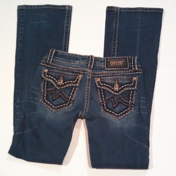 Miss Me Denim - Miss Me Jeans Size 27 Irene Boot Blue Distressed